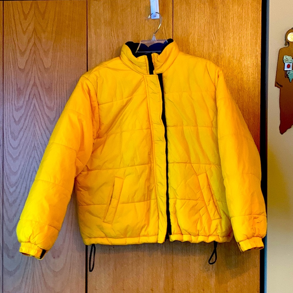 RARE Vintage 90s Y2K Jones New York Med Yellow insulated lightweight puffer coat